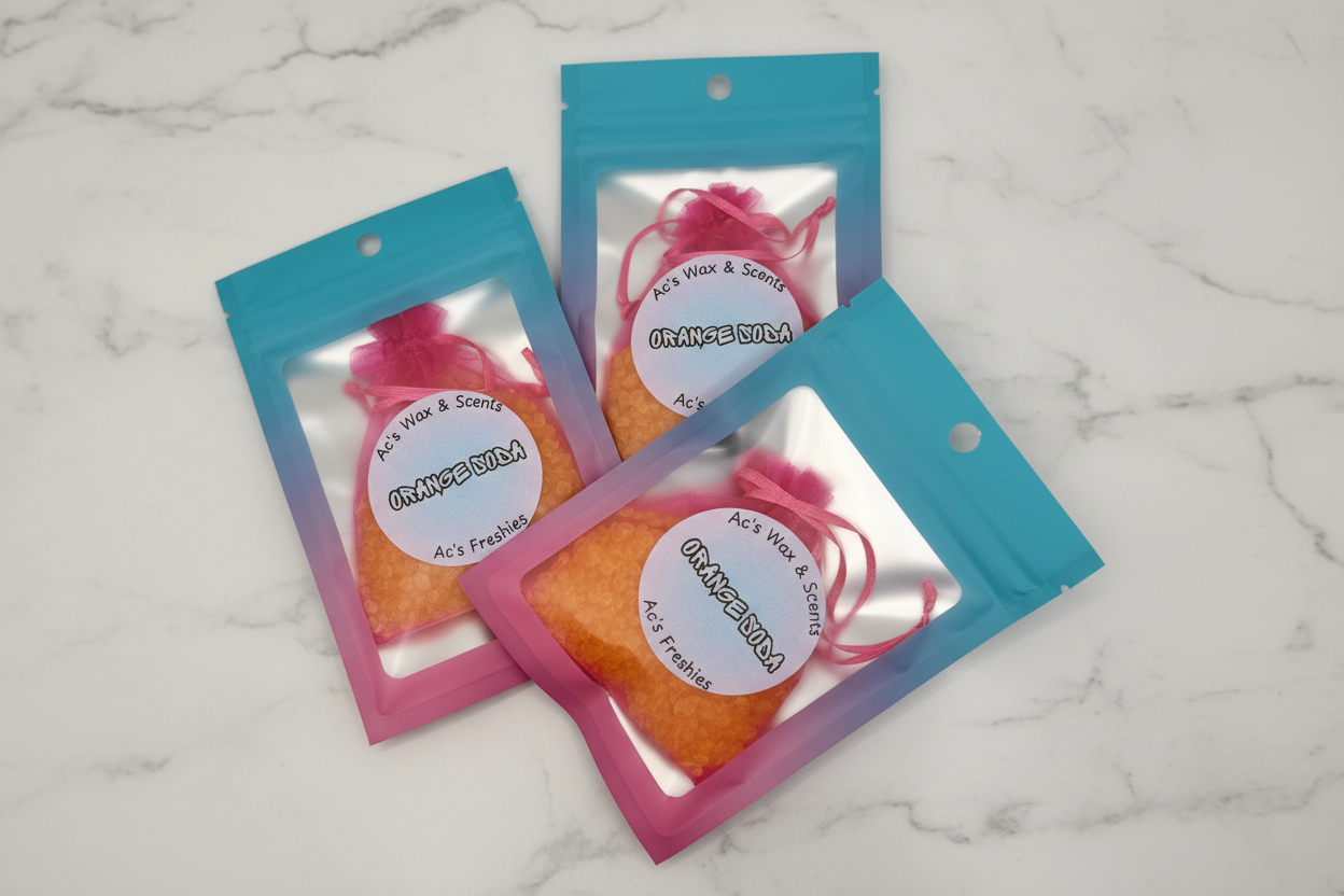 Orange Soda - Flat Lay Fanned Packs on Marble