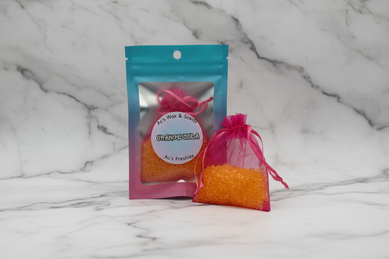 Orange Soda - Pack & Sachet on Marble
